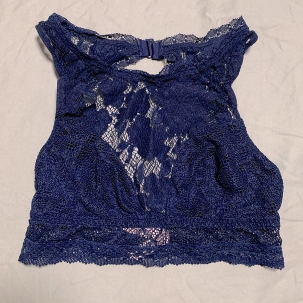 Victorias Secret Navy Blue Lace Bralette Cropped Cami XS XL B65 C70